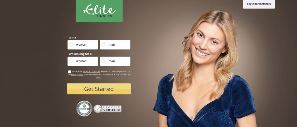 Elitesingles review homepage screenshot