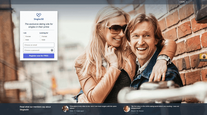 Singles50 review landing page