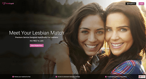 Pinkcupid homepage picture with two beautiful lesbian girls