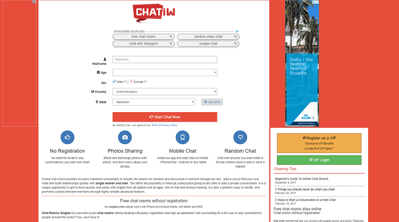 Chatiw landing page, questionaire