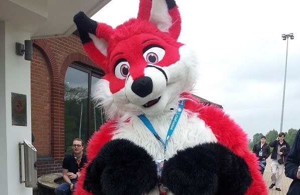Fursuiter attending furry convention