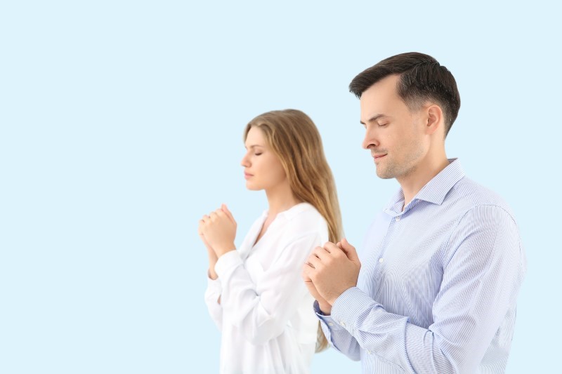Christian couple praying