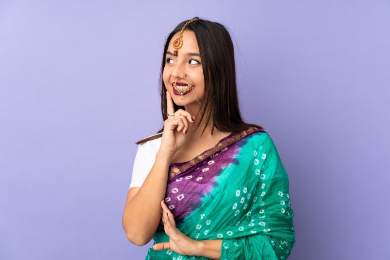 Indian bride in traditional saari