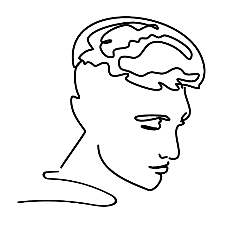 Black line profile drawing of an anti fuckboy