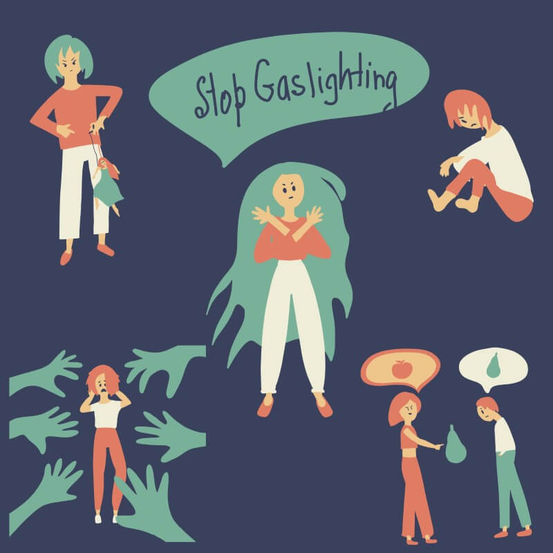 Stop gaslighting illustrations