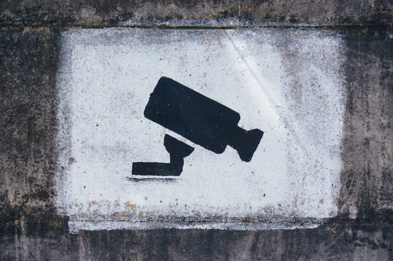 Graffiti image of surveillance camera