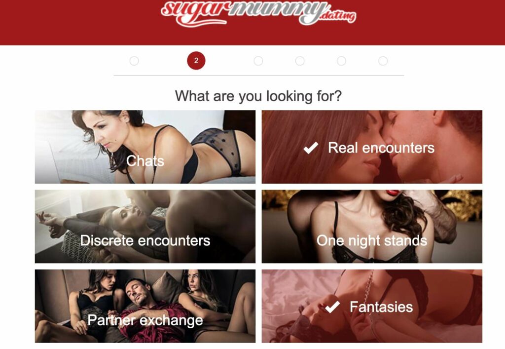Sugarmummy review screenshot showing sign up process for dating site