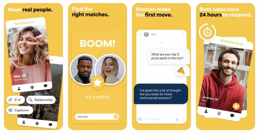 Hinge vs bumble compared screenshot